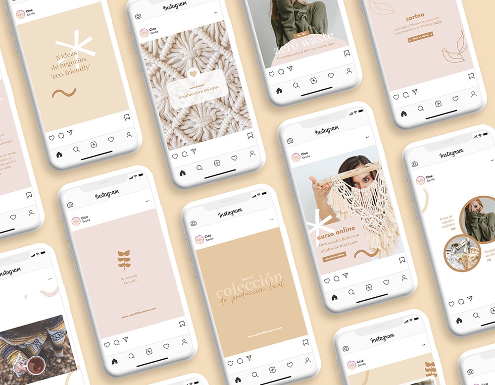 Kits de plantillas adaptadas al nuevo formato vertical de Instagram